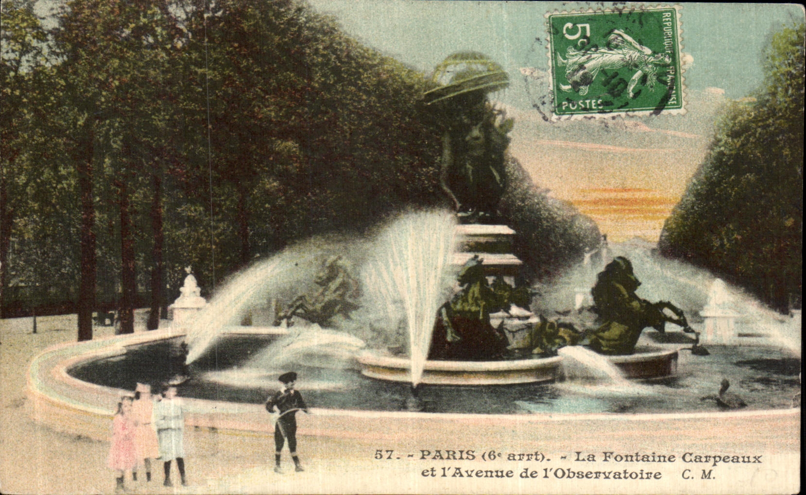 CPA Paris La Fontaine Carpeaux et l Avenue de l Observatoive