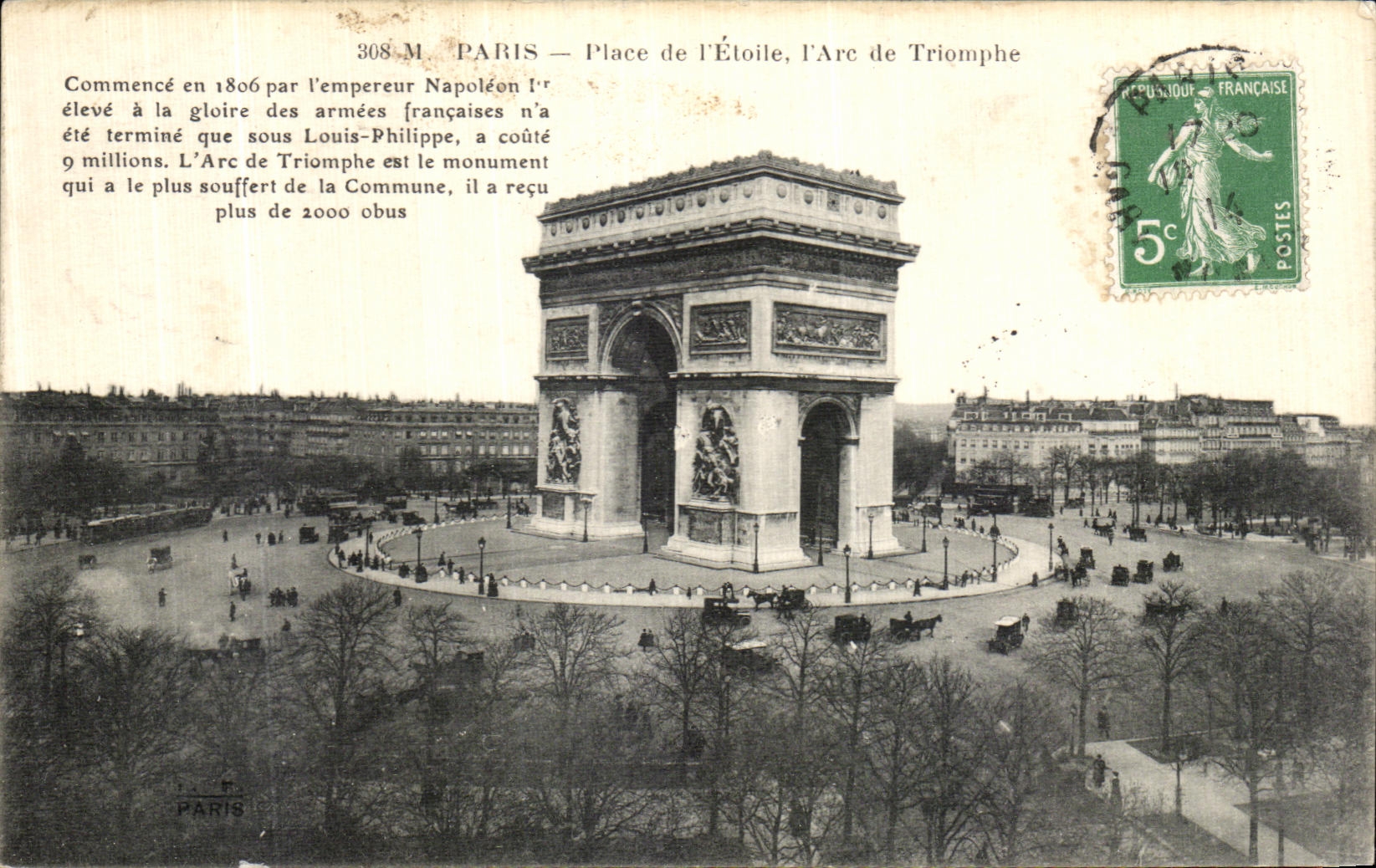 CPA Paris Place de l Eloile l Arc de Triomphe