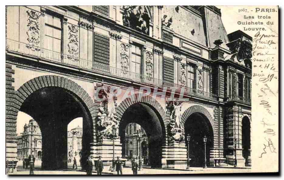 CPA Paris Les trois Guichets du Louvre