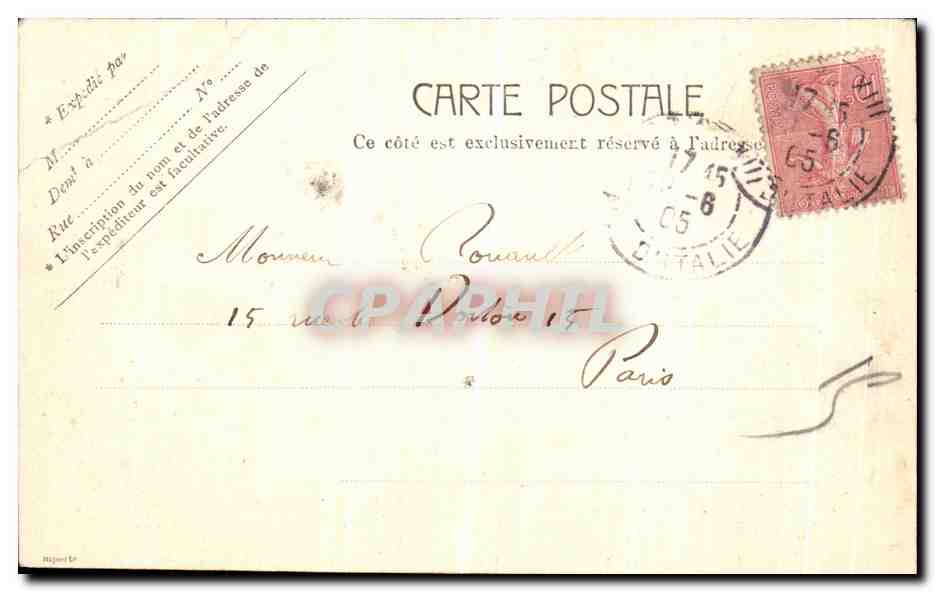 CPA Paris Les trois Guichets du Louvre — Verso