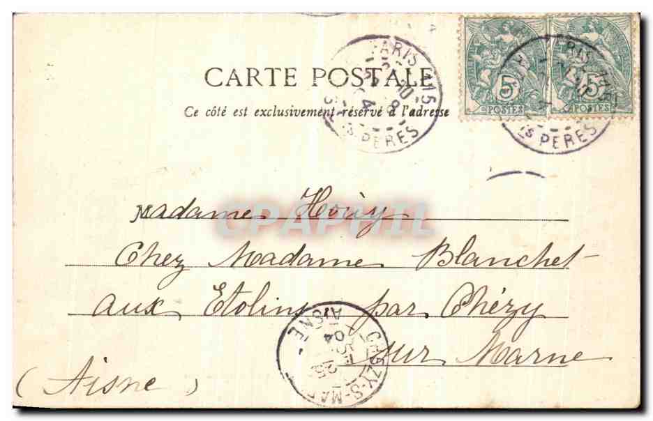 CPA Paris Rue Lafayette Square Montholon — Rückseite