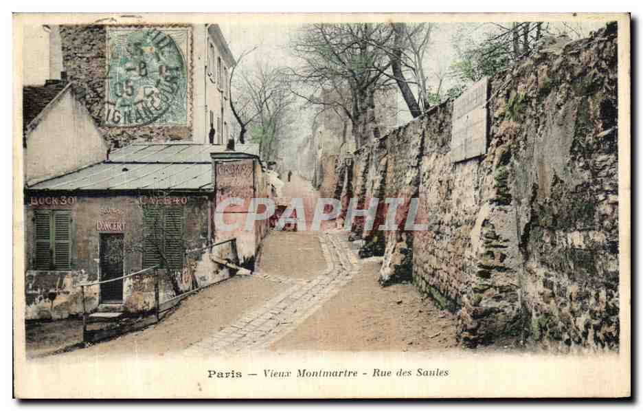CPA Paris Vieux Montmartre Rue des Saules Cabaret du lapi agile 