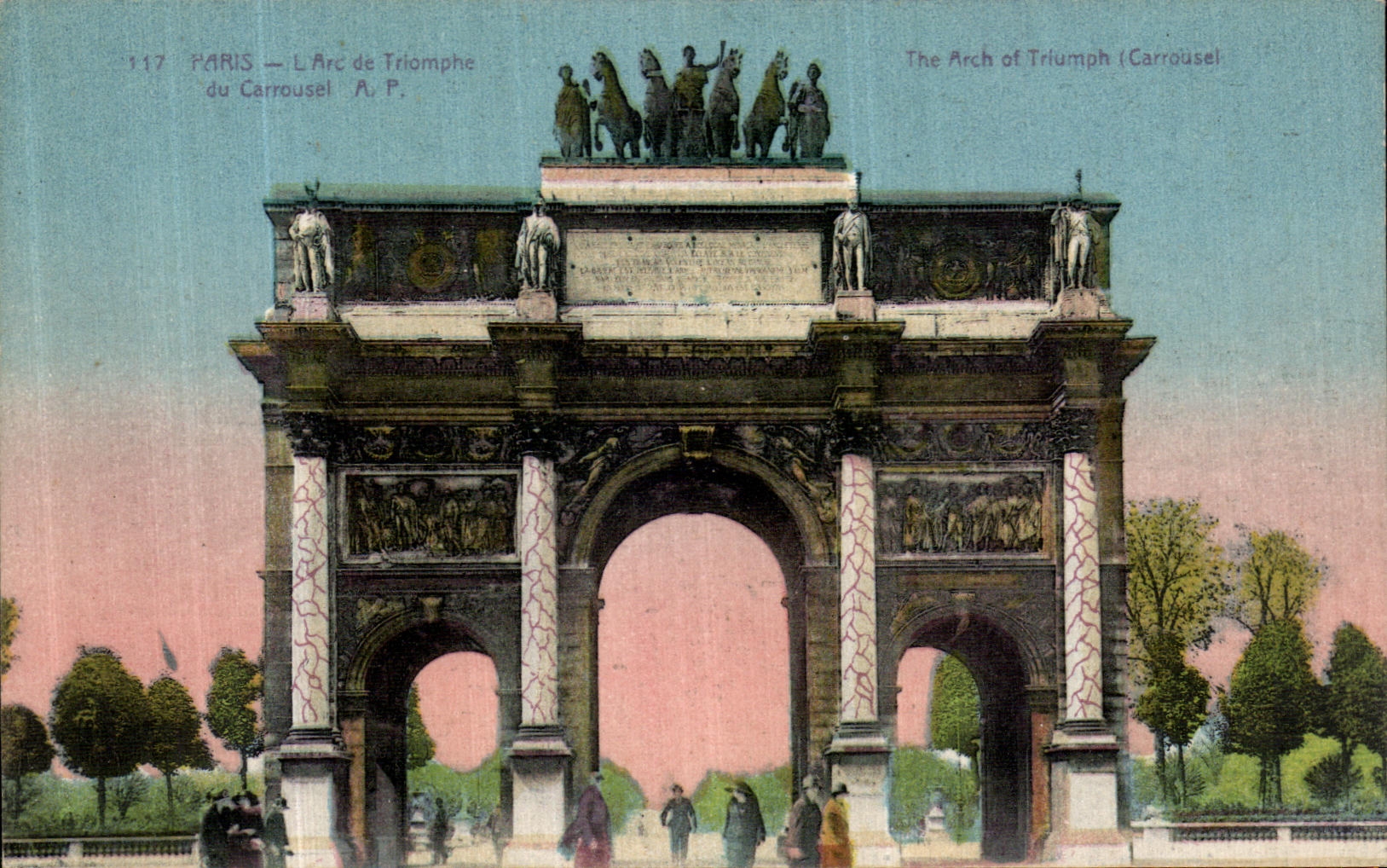 CPA Paris L arc de Triomphe du Carousel