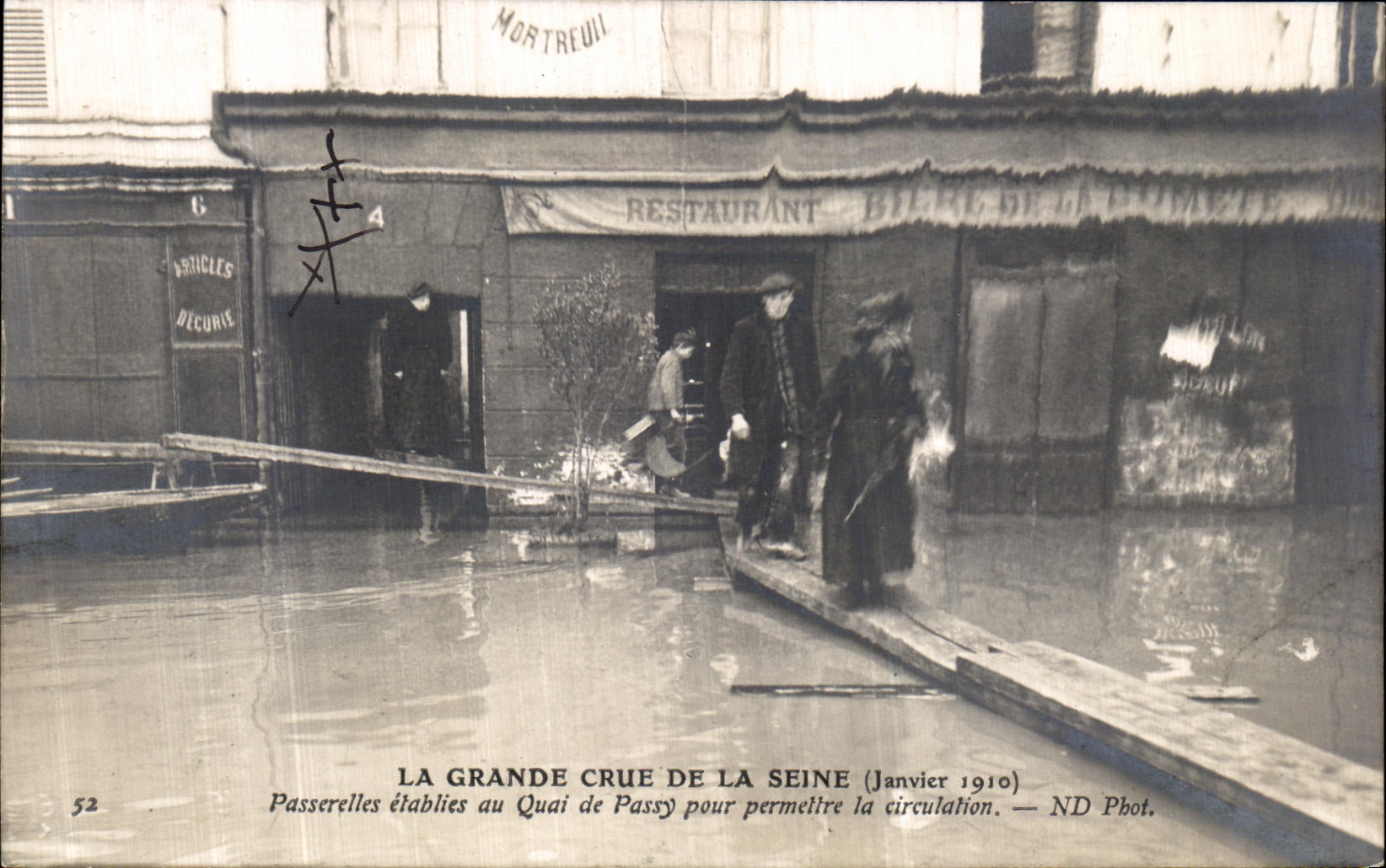 Die große Flut der Seine — Januar 1910 — Quai de Passy — ND Phot.