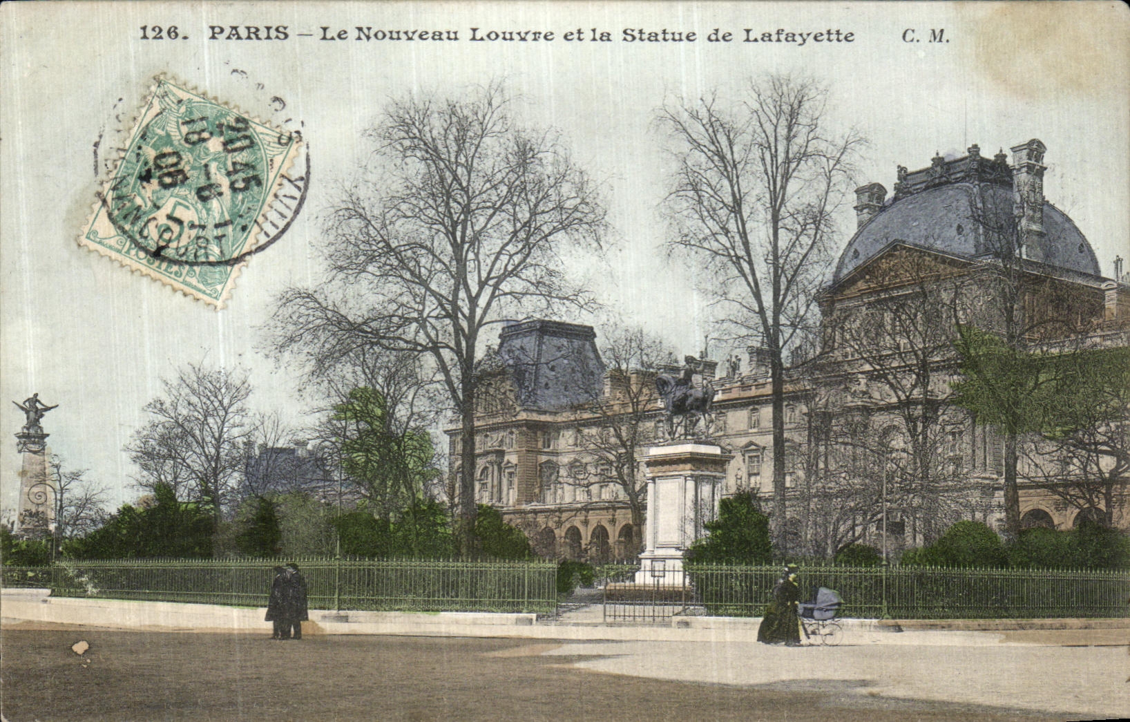 CPA Paris Le Nouveau Louvre et la statue de Lafayette