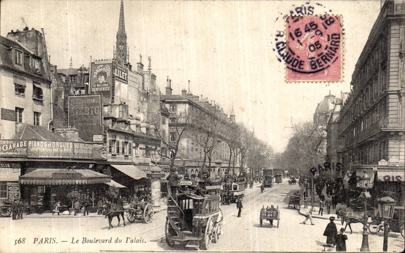 Paris — Le Boulevard du Palais — Éditeur Claude Bernard, n° 568