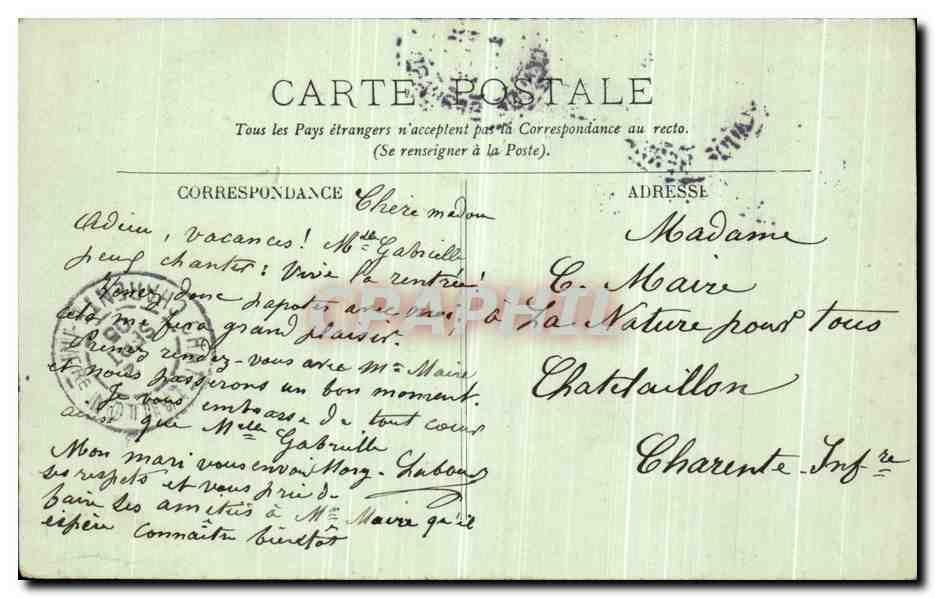 Paris — Le Boulevard du Palais — Éditeur Claude Bernard, n° 568 — Verso