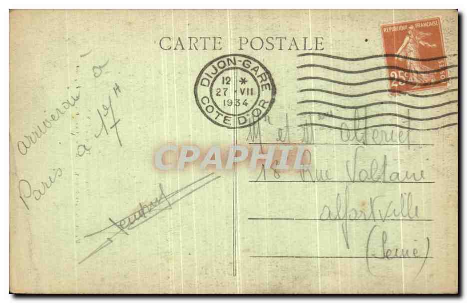 CPA Environs de Dijon Fixin Musee du Parc Noisot Napoleon et son fils  — Rückseite