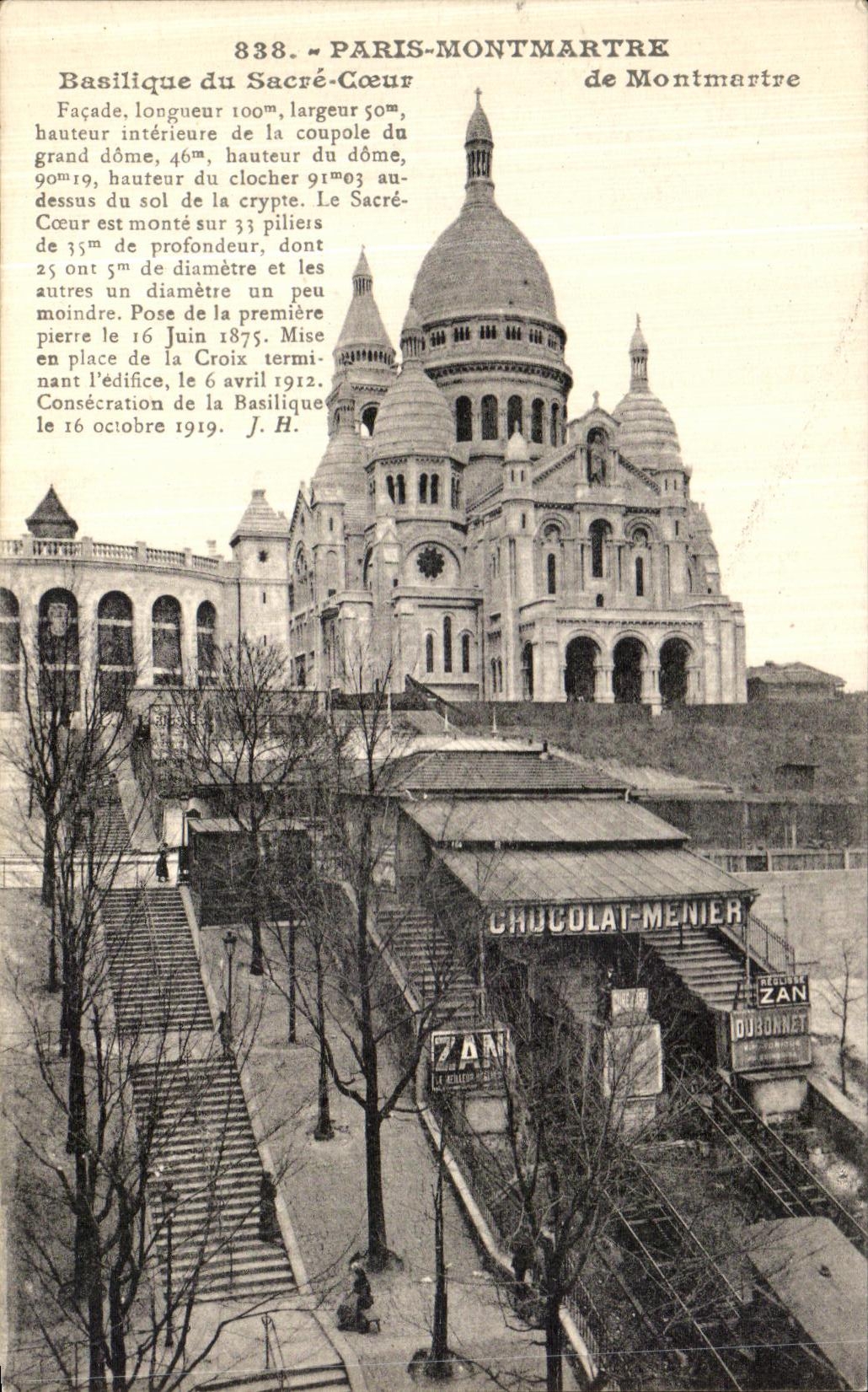CPA Paris Basilique du Sacre Coeur de Montmartre Chocolat Menier 