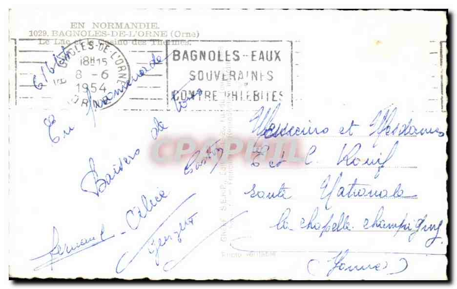 Het meer en het casino van de Théâmes — Bagnolles-de-l'Orne — Greff — Achterkant