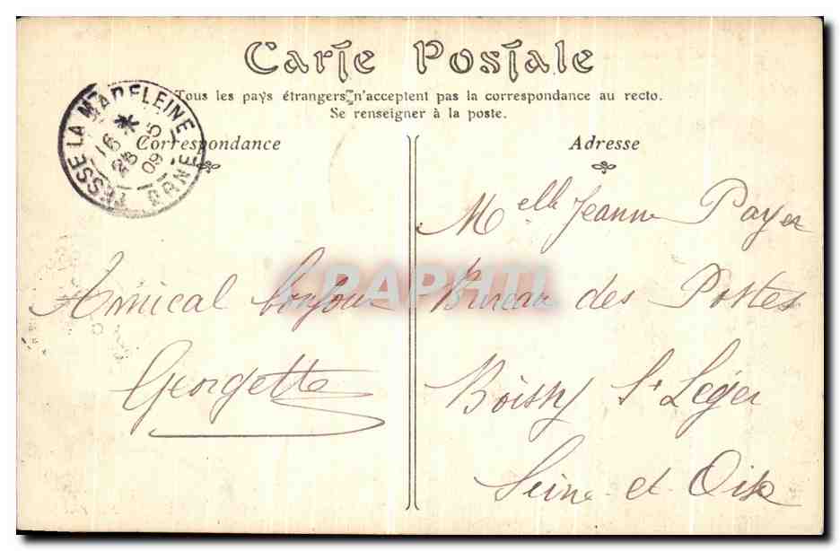 CPA Bagnoles de l Orne Route de Tesse la Madeleine pension Leon Cordier — Verso