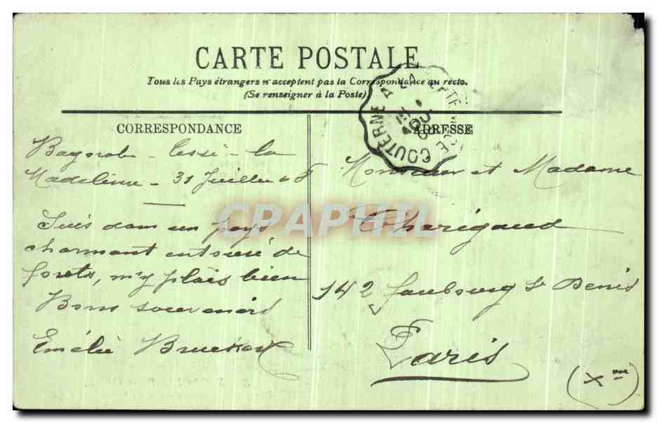 CPA Bagnoles de l Orne Vue generale prise du Roc au Chien — Verso