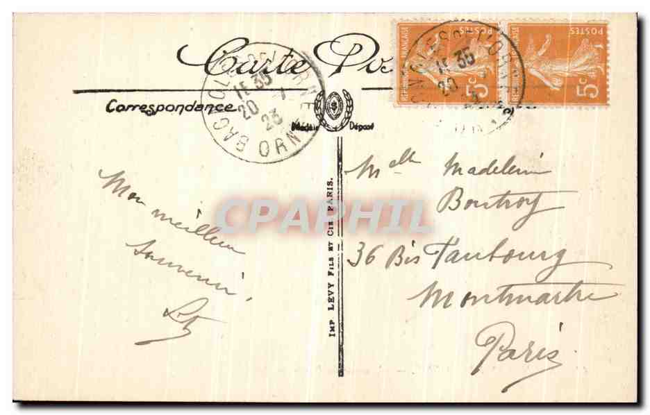 Bagnoles-de-l'Orne — L'Avenue du Dante — LL. — N° 41 — Verso