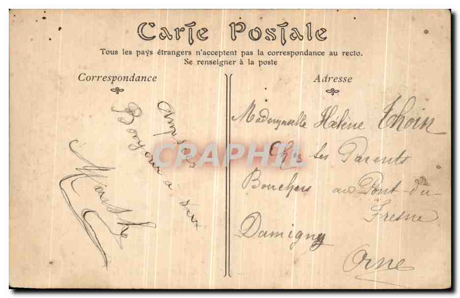 CPA Bagnoles de l Orne L Etablissement Thermal vu du Rocher — Rückseite