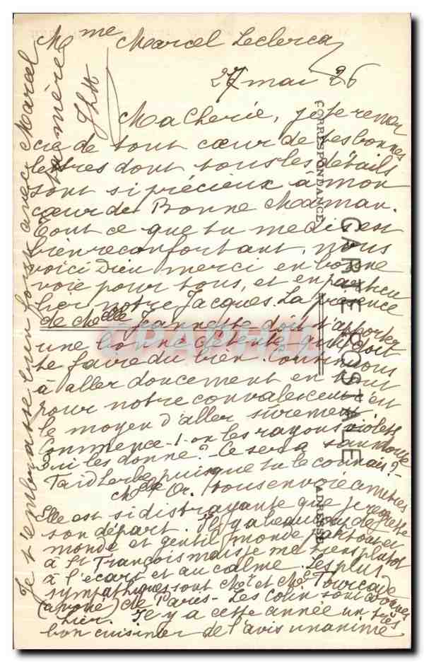 CPA Bagnoles De L Orne Pension St Francois — Verso