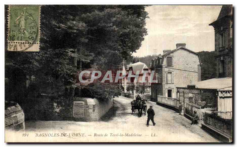 CPA Bagnoles De L Orne Route Tesse la Madeleine