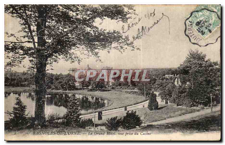 Bagnolles-de-l'Orne — Le Grand Hôtel, vue prise du Casino — CPHAPHIL