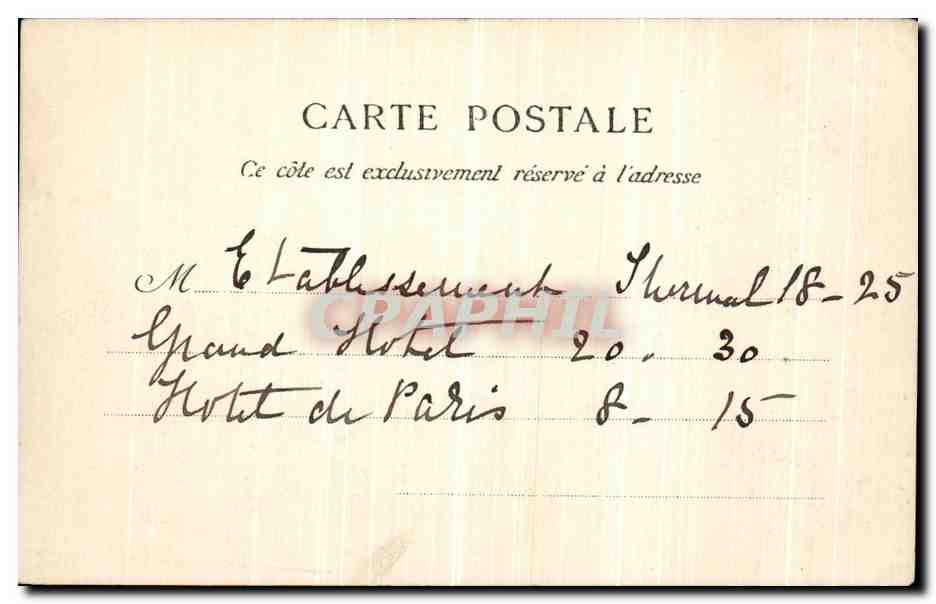 CPA Bagnoles De L Orne Grand Hotel et Hotel de Paris — Rückseite