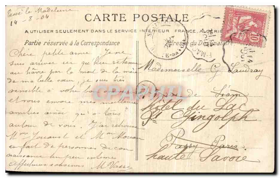 CPA Bagnoles De L Orne Route de la Madeleine — Rückseite