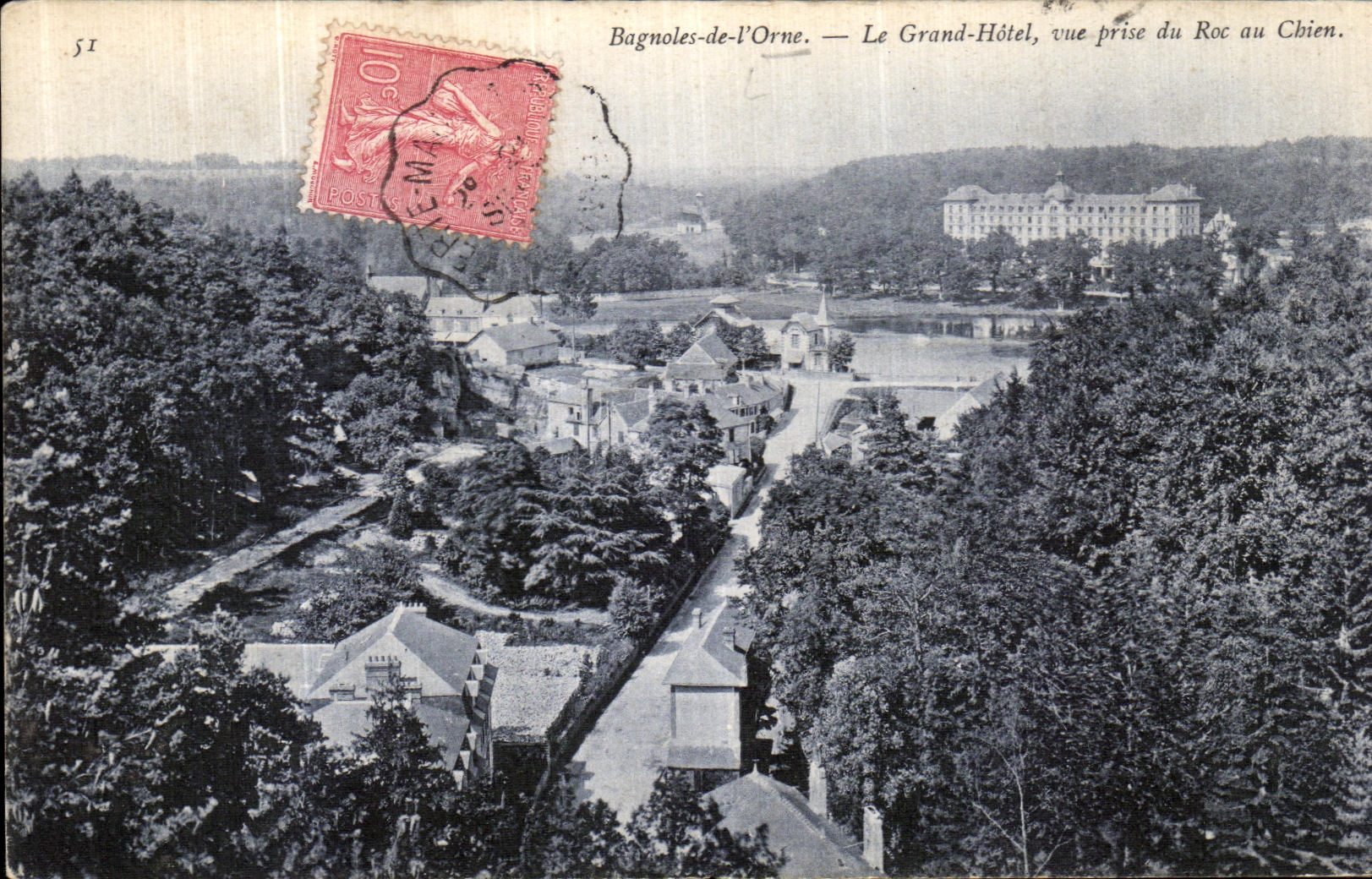 Bagnolles-de-l'Orne — The Grand-Hôtel, view taken from the Roc au Chien