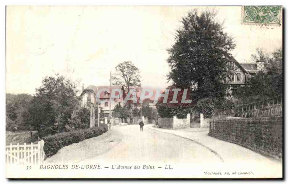 Bagnolles-de-l'Orne — L'Avenue des Bains — LL. — Thouroude, Ag. de Location