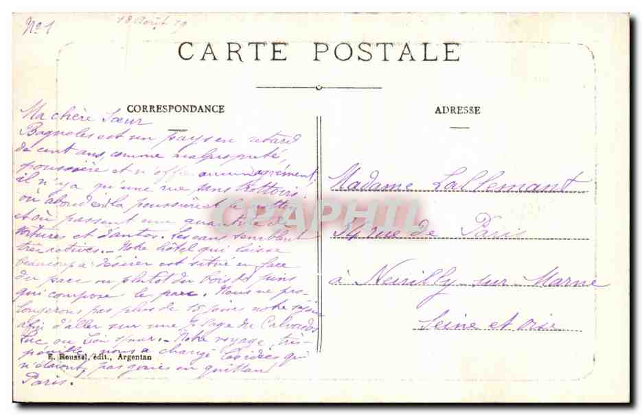 Bagnolles-de-l'Orne — En el Parque del Establecimiento Termal — E. Reussel, Argentan, n°1016 — Reverso