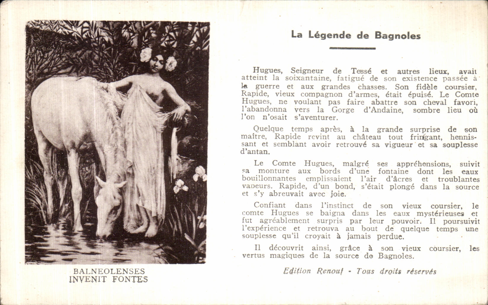 La Légende de Bagnoles — Edición Renouf — n° de serie no visible