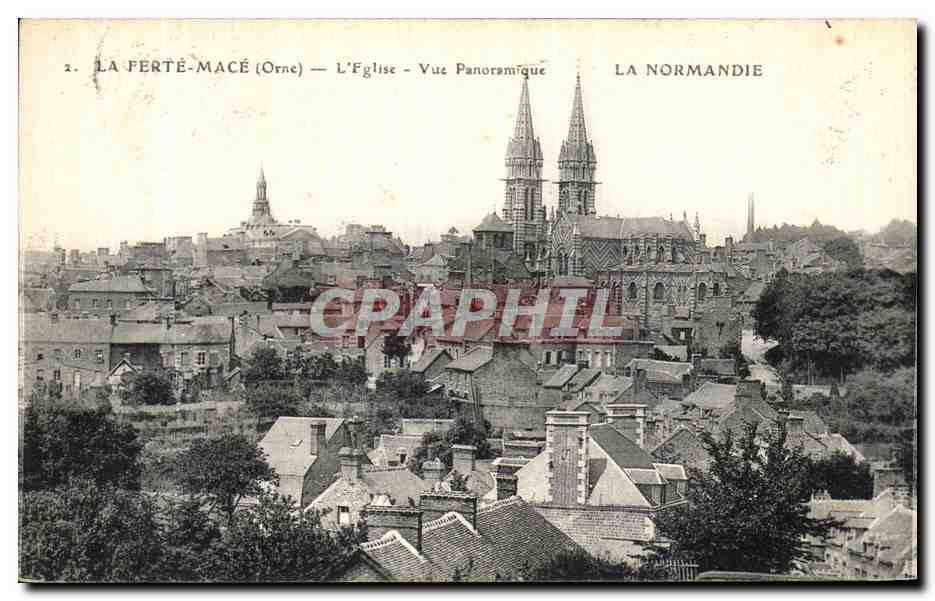 CPA La Ferte Mace L Eglise Vue Panoramique 