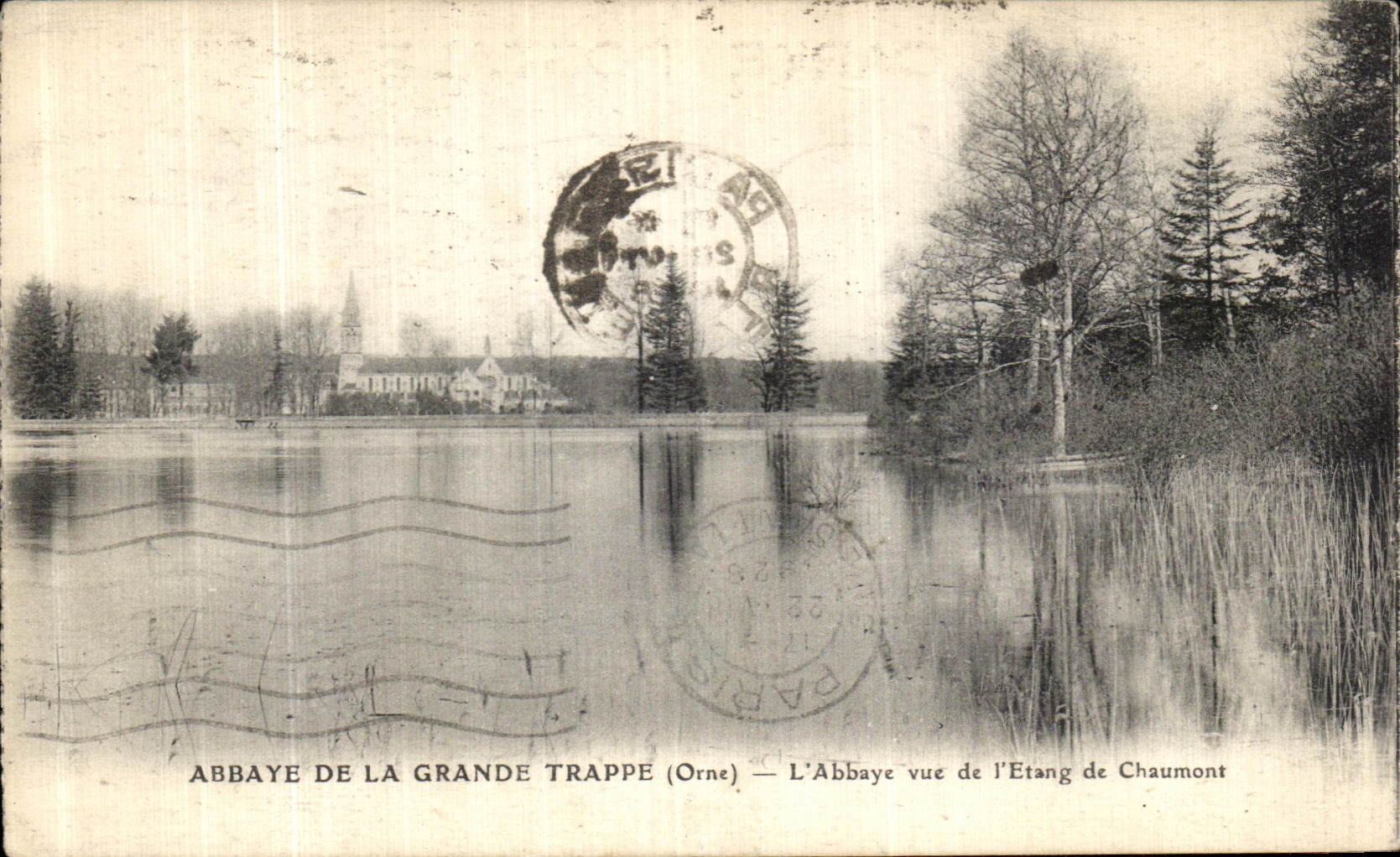 Abbaye de la Grande Trappe (Orne) — L'Abbaye vue de l'Étang de Chaumont