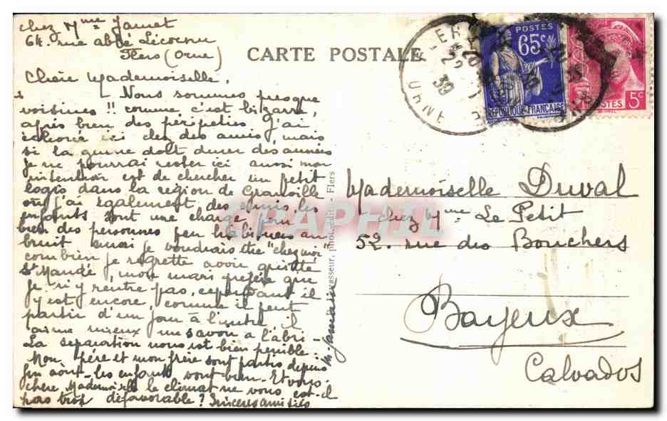 CPA Flers Le Chateau et le Grand Etang — Rückseite