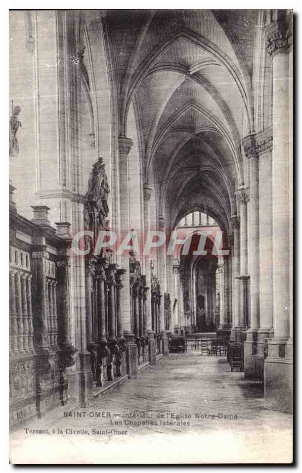 CPA Saint Omer Interier de l eglise Notre Dame Les chapelles laterales