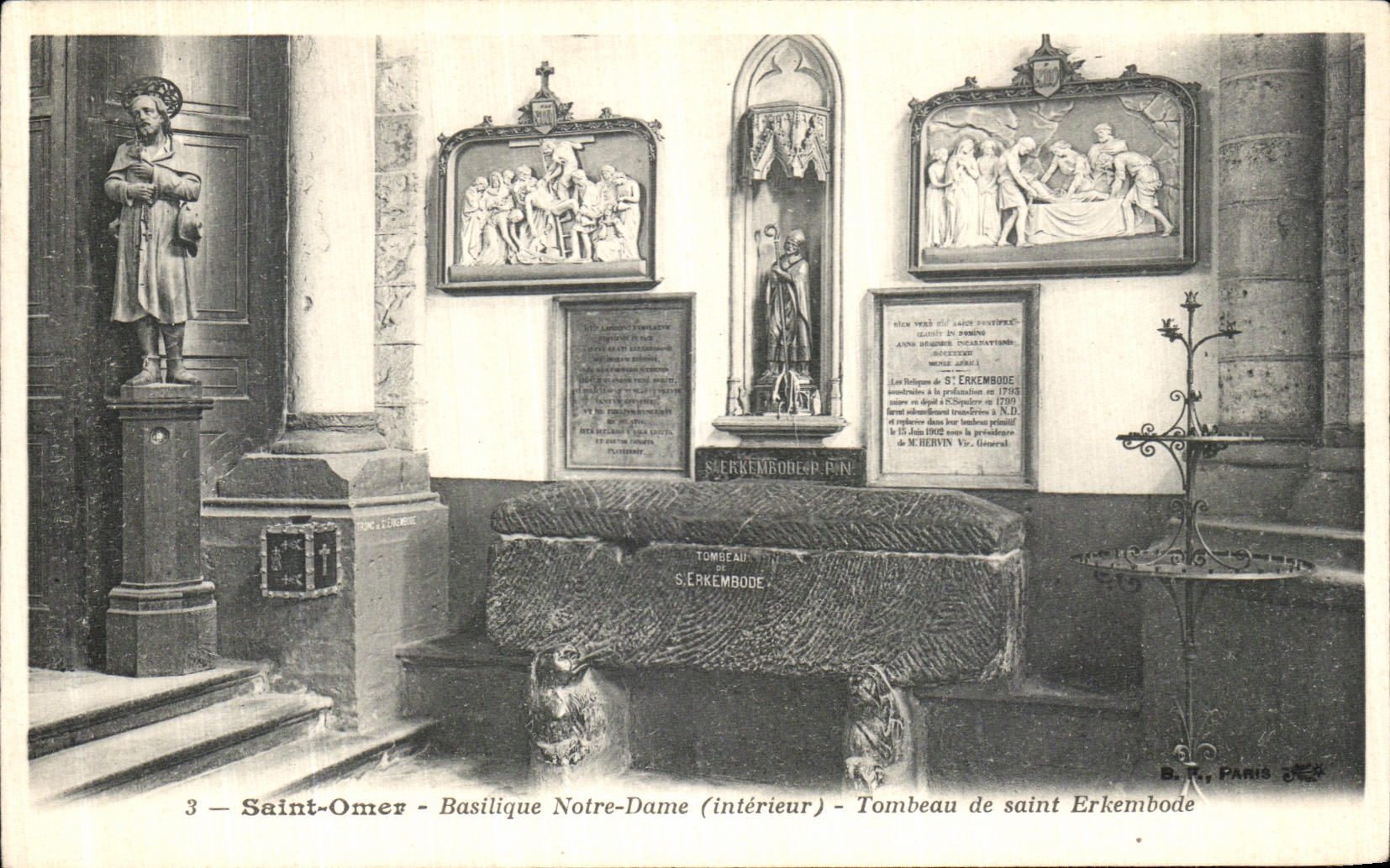 CPA Saint Omer Basilique Notre Dame Tombeau de Saint Erkembode