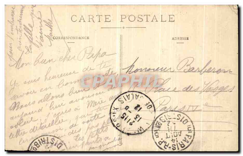 CPA Wimereux Le Port de Croi a Demi Maree — Rückseite