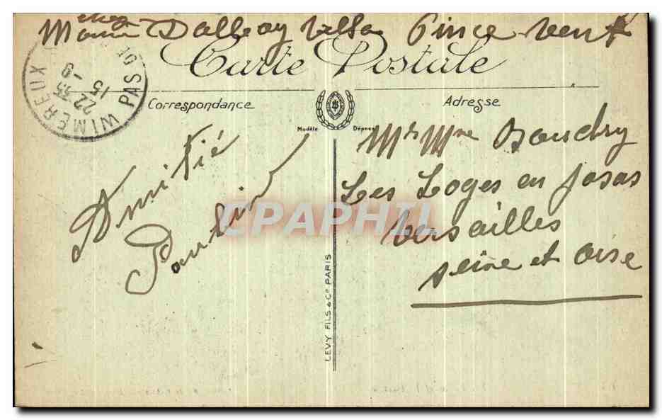 CPA Wimereux Les Villas et la Falaise — Rückseite