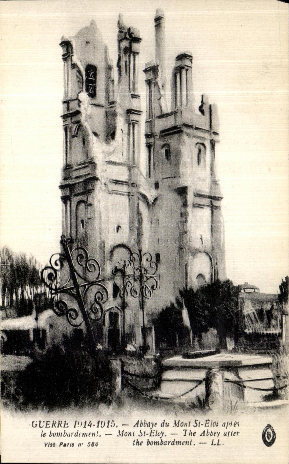 Abbaye du Mont-St-Éloy — Ruines après le bombardement — Visé Paris n° 584