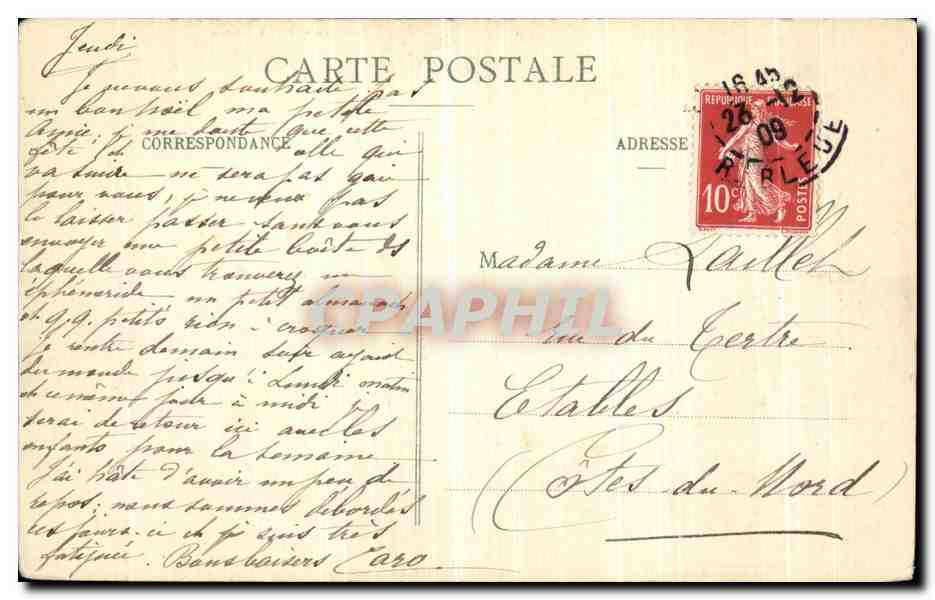 CPA Angoisse Femme et enfant  — Rückseite