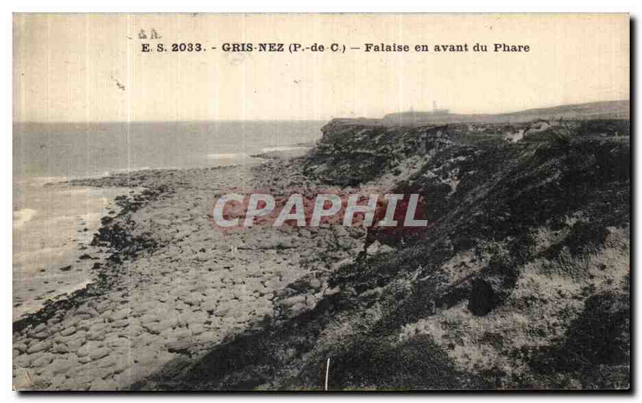 Gris-Nez (Pas-de-Calais) — Blick auf den Felsen vor dem Leuchtturm — E.S. 2033