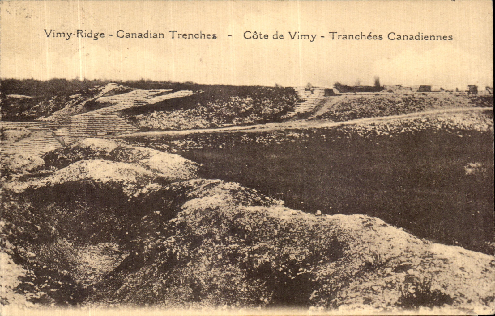 CPA Vimy Ridge Canadian Trenches Cote de Vimy Tranchees Canadiennes Militaria