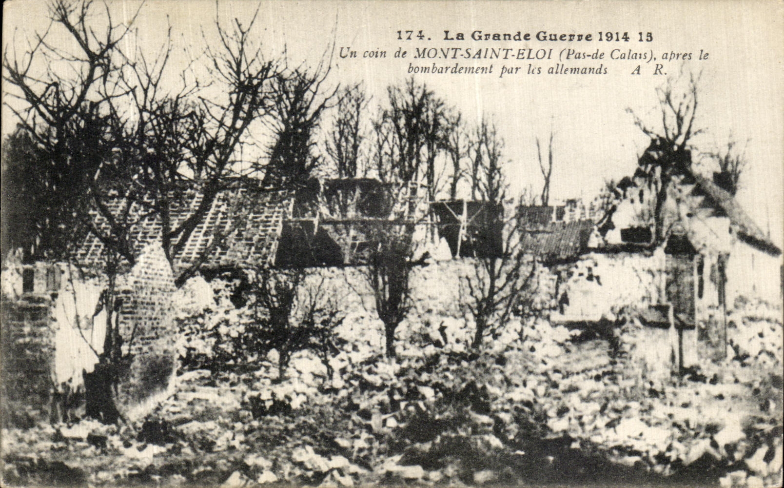 Mont-Saint-Éloi — bombardement allemand — A. Richard, n° 174