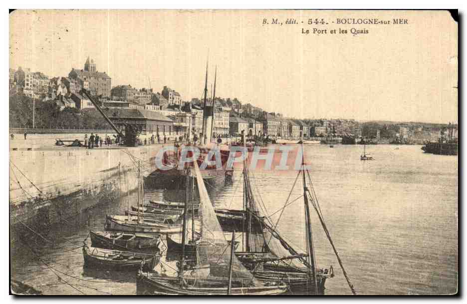 Boulogne-sur-Mer — Le Port et les Quais — B.M., édit.