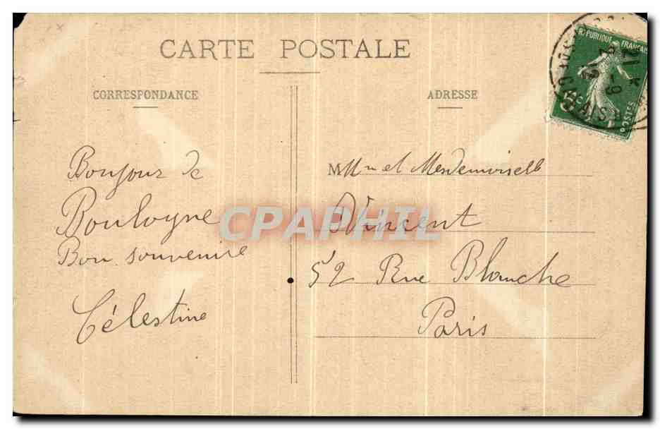 Boulogne-sur-Mer — Le Port et les Quais — B.M., édit. — Verso