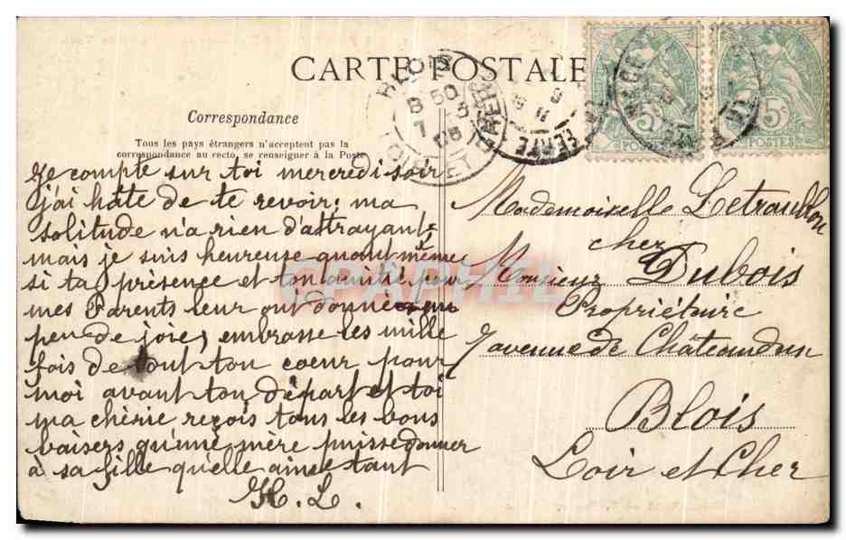 CPA La Ferte Mace L Hotel de Ville — Rückseite