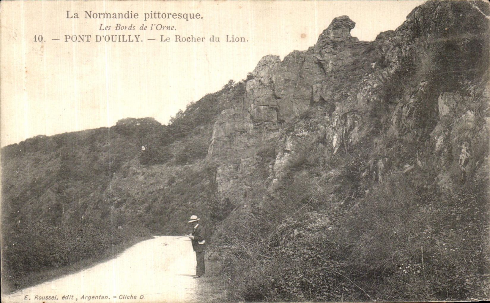 Les Bords de l'Orne — Le Rocher du Lion — E. Roussel, Argentan