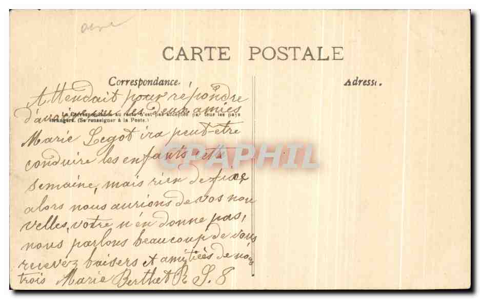 CPA Vues du Monastere et de l Orphelinat du cote du Nord — Rückseite