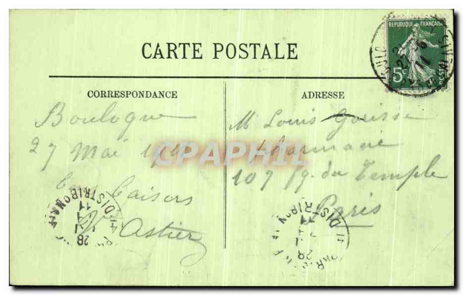 CPA Boulogne Sur Mer Le Casino et les Jetees Academie de Gymnastique — Rückseite