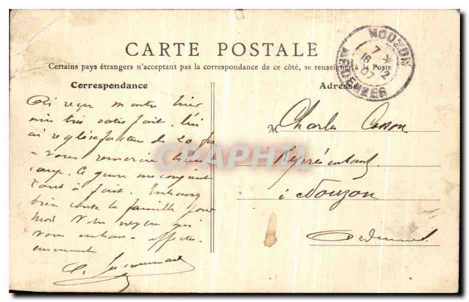 CPA Boulogne Sur Mer Porte des Dunes — Verso