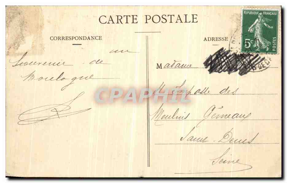 Boulogne-sur-Mer - La Plage - Vue générale — B.M., édit., n° 611 — Verso