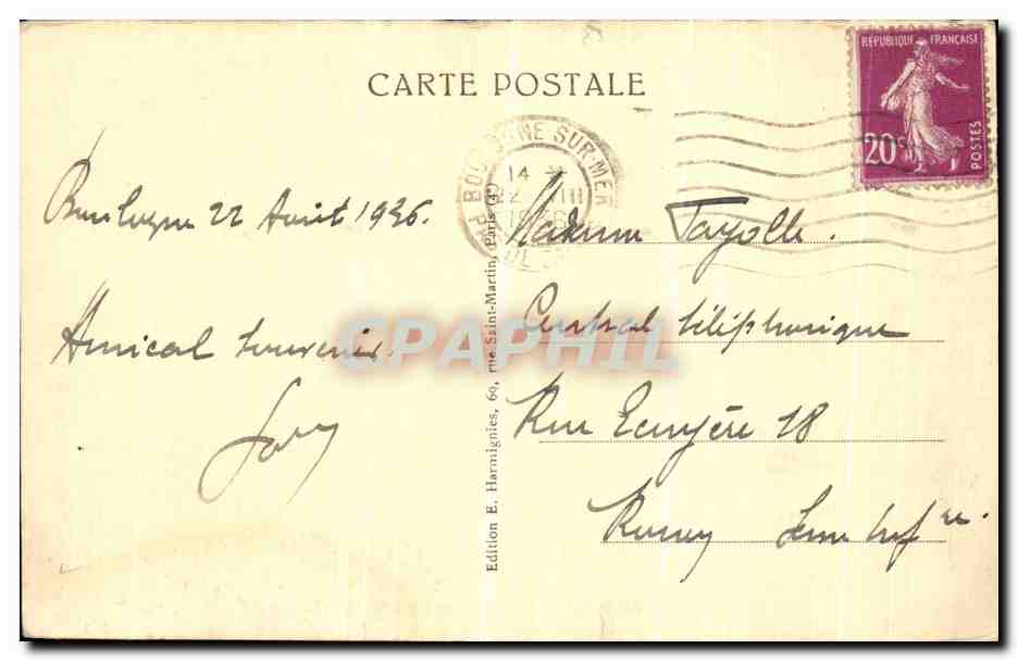 Boulogne-sur-Mer — Vista general y el Embarcadère — Harnign — Reverso
