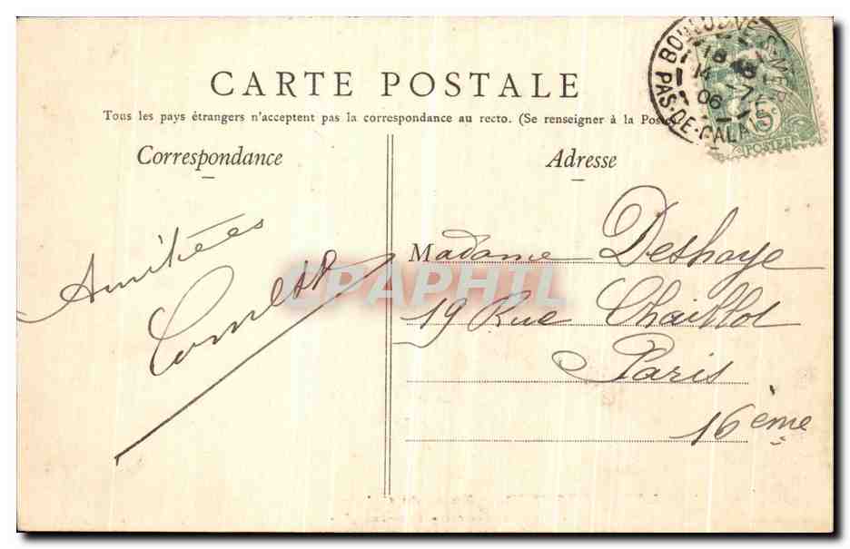 Boulogne-sur-Mer — Puerta de Calais — Edición Galeries des « Deux-Passages » — Reverso