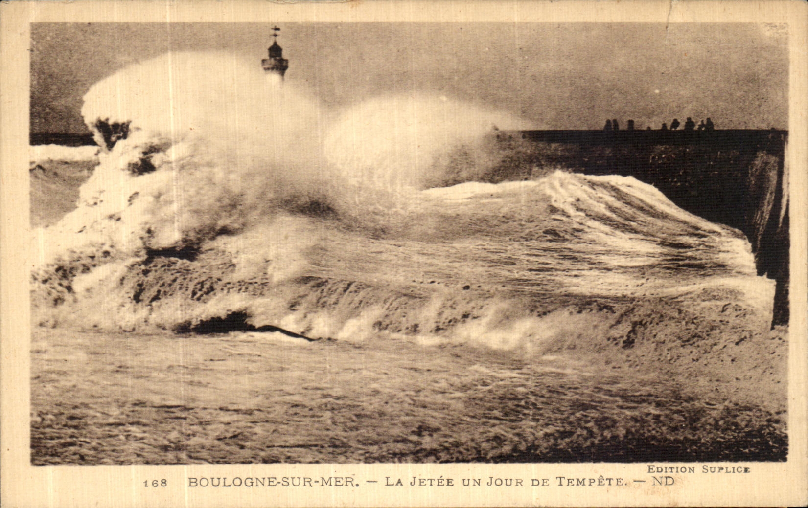 Boulogne-sur-Mer — El muelle un día de tormenta — Edición Suplice, n° 168